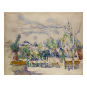 The Terrace at the Garden at Les Lauves, Cezanne Poster