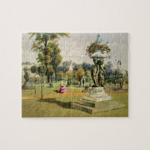 The Terrace Garden, Woburn Abbey (chromolitho) Jigsaw Puzzle