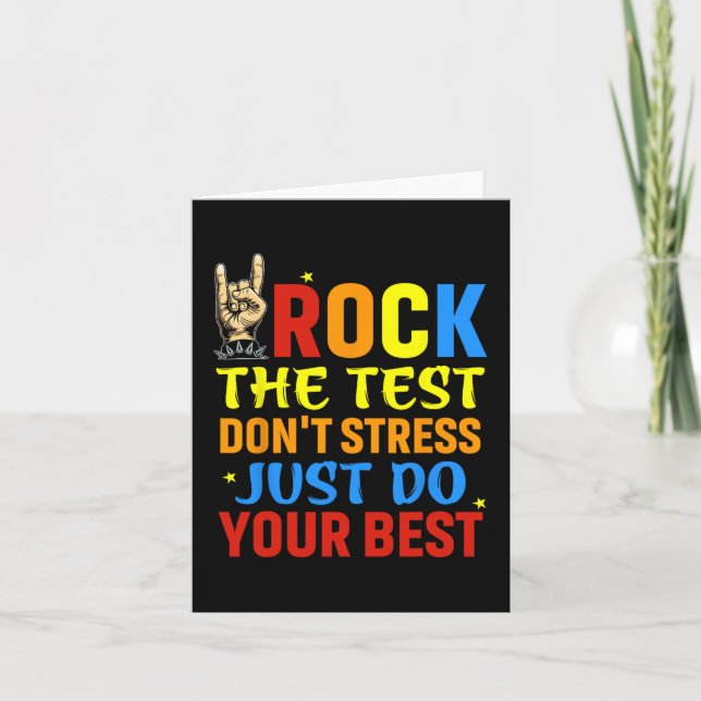 The Test Don't Stress Just Do Your Best Funny Test Card (Front)