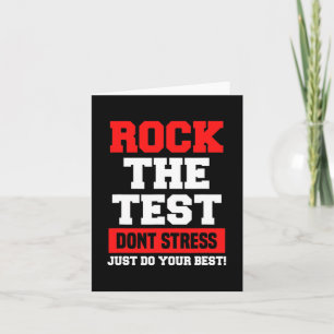 The Test Don't Stress Just Do Your Best Funny Test Card