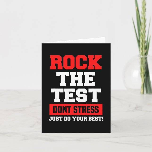 The Test Don't Stress Just Do Your Best Funny Test Card (Front)