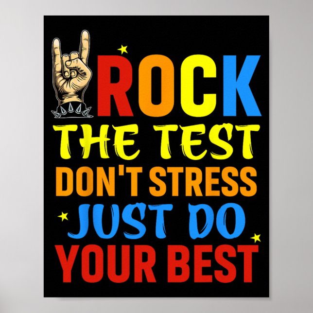 The Test Don't Stress Just Do Your Best Funny Test Poster (Front)