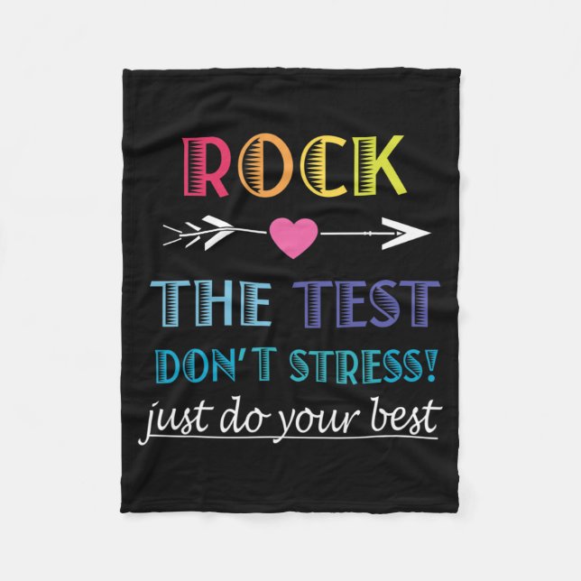 The Test-funny School Student Teacher Test Day  Fleece Blanket (Front)
