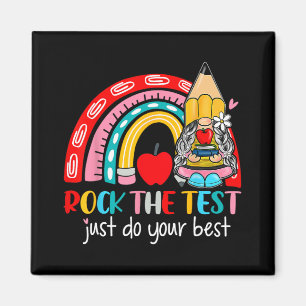 The Test Funny Teacher Testing Day Rainbow Gnomes Magnet
