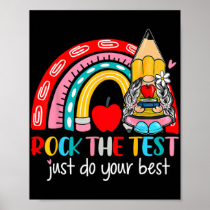 The Test Funny Teacher Testing Day Rainbow Gnomes Poster
