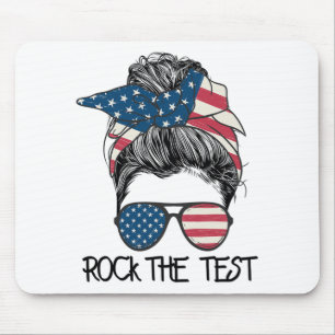 The Test Messy Bun Teacher Test Day Testing Day Te Mouse Pad