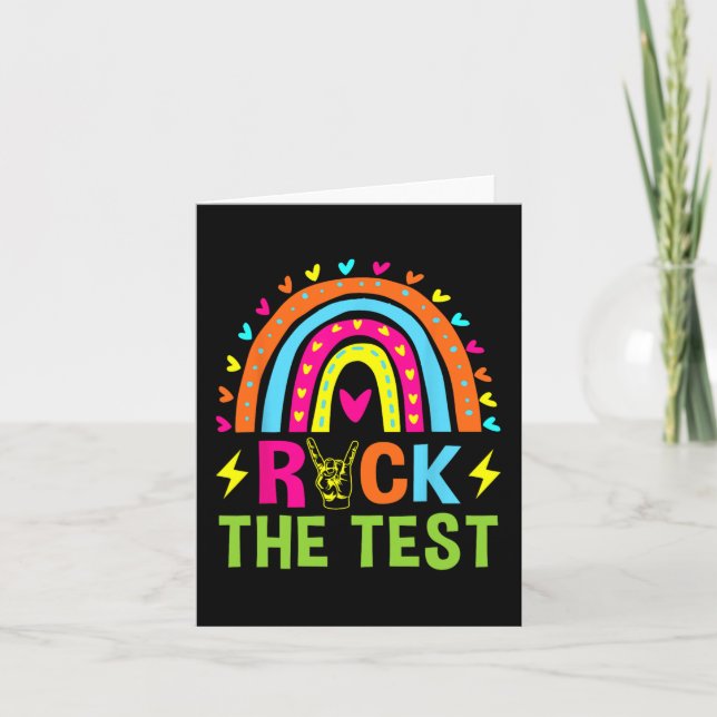 The Test Rainbow Testing Day Motivational Teacher  Card (Front)