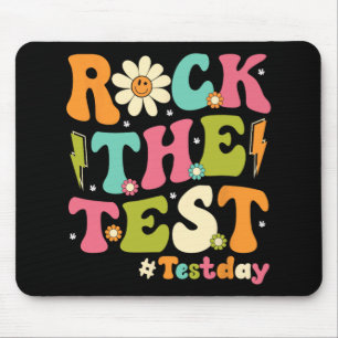 The Test Retro Groovy Teacher Test Day Testing Day Mouse Pad