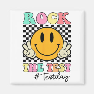 The Test Retro Smile Teacher Kids Testing Test Day Magnet