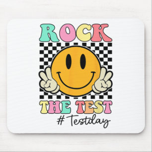 The Test Retro Smile Teacher Kids Testing Test Day Mouse Pad