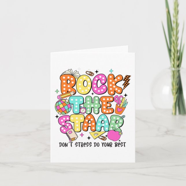 The Test Staar Day Teacher Motivational Testing Da Card (Front)