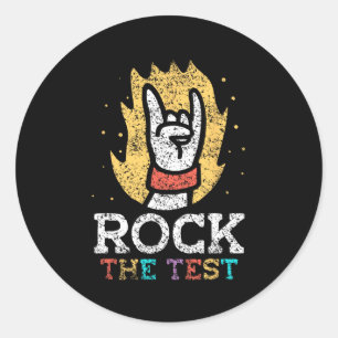 The Test Teacher Score Testing Exam Test Day Classic Round Sticker