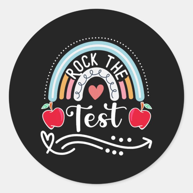 The Test Teacher Test Day Testing Day Funny Teache Classic Round Sticker (Front)