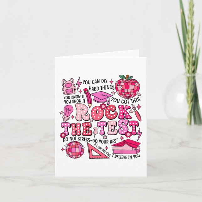 The Test Testing Day Don't Stress Do Your Best Tea Card (Front)