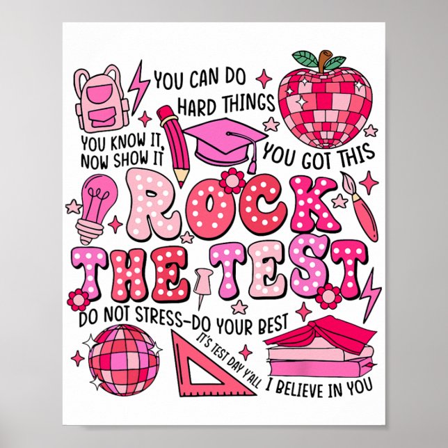 The Test Testing Day Don't Stress Do Your Best Tea Poster (Front)