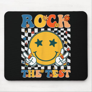 The Test Testing Day Retro Groovy Teacher Student Mouse Pad