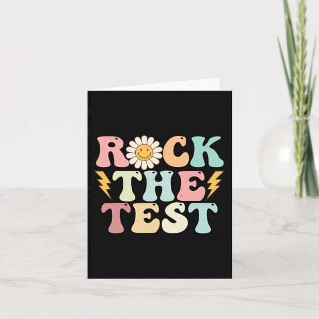 The Test Testing Day Retro Groovy Teacher Test Day Card (Front)