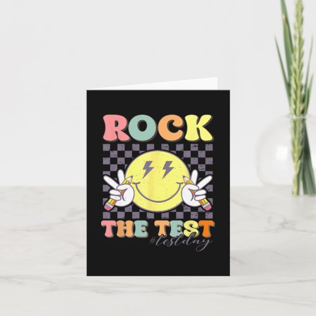 The Test Testing Day Retro Motivational Teacher St Card (Front)
