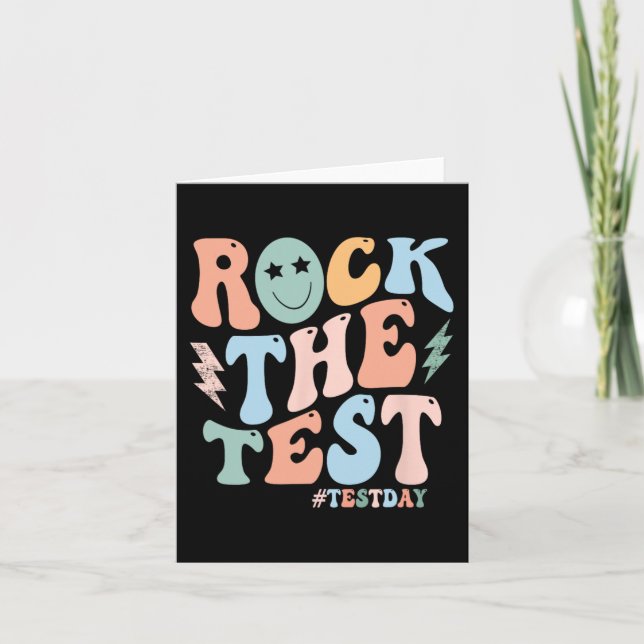 The Test Testing Day Retro Motivational Teacher St Card (Front)