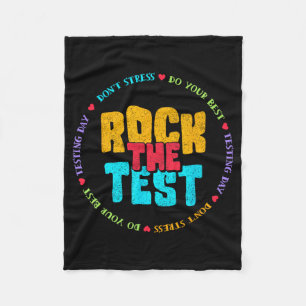 The Test Testing Day Retro Motivational Teacher St Fleece Blanket