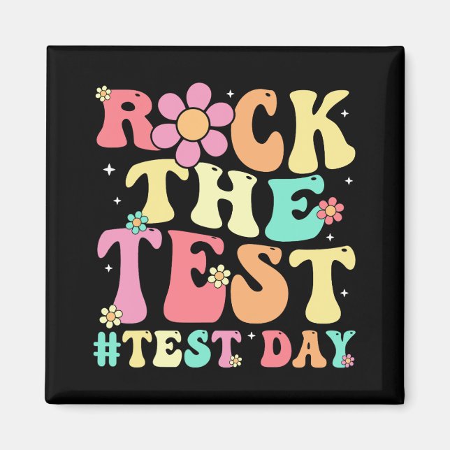 The Test Testing Day Retro Motivational Teacher St Magnet (Front)