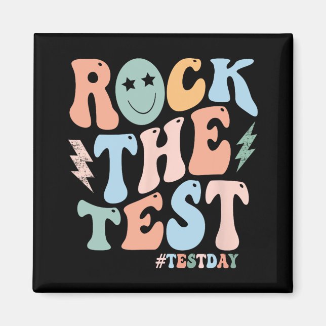 The Test Testing Day Retro Motivational Teacher St Magnet (Front)