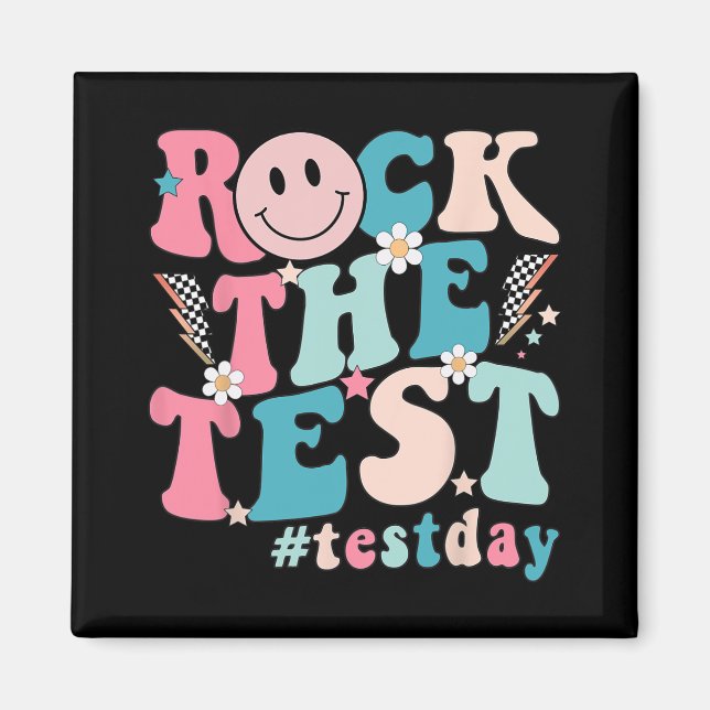 The Test Testing Day Retro Motivational Teacher St Magnet (Front)