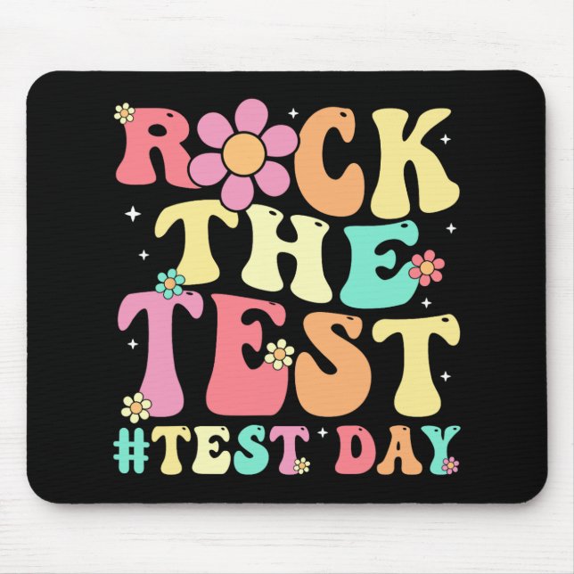 The Test Testing Day Retro Motivational Teacher St Mouse Pad (Front)