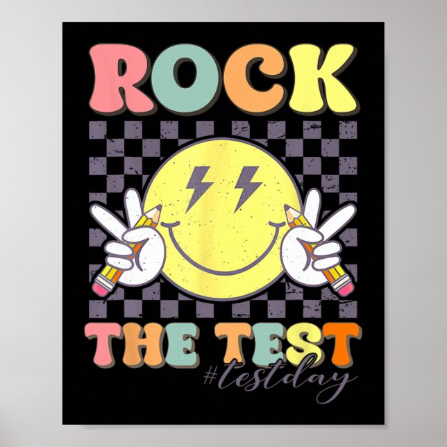 The Test Testing Day Retro Motivational Teacher St Poster (Front)