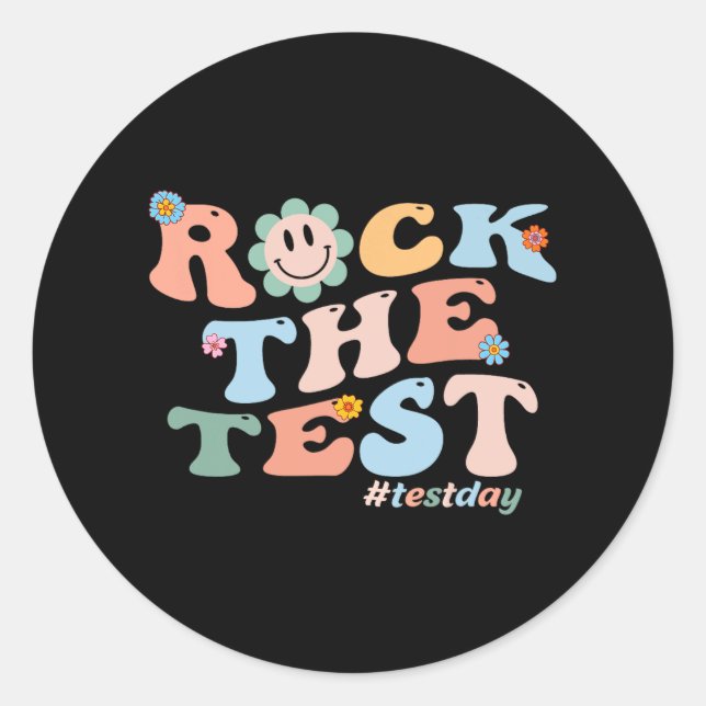 The Test Testing Day Retro Teacher Student 1  Classic Round Sticker (Front)