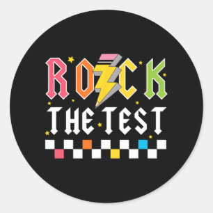 The Test Testing Day Retro Teacher Student Classic Round Sticker