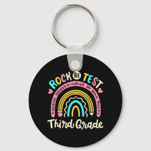 The Test Third Grade Rainbow Test Day Teacher Stud Key Ring