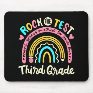 The Test Third Grade Rainbow Test Day Teacher Stud Mouse Pad