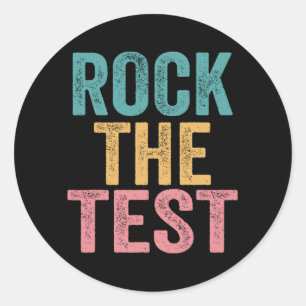 The Test Vintage Test Day Funny Testing Day Teache Classic Round Sticker