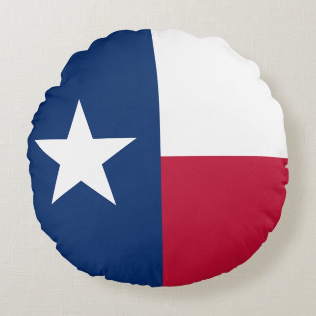The Texan Lone Star State Flag of Texas Round Cushion (Front)