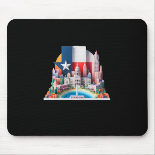 The Texas City In Usa Sticker Mouse Pad
