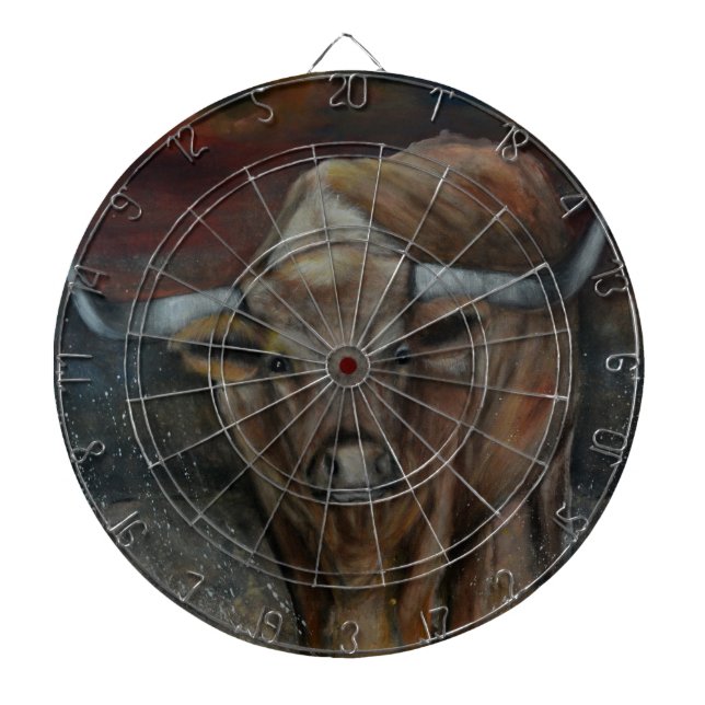 The Texas Longhorn Bull Dartboard (Front)