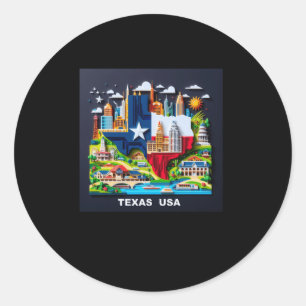 The Texas State In Usa Sticker1 Classic Round Sticker