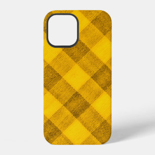 The texture of the bright yellow of binding gingha iPhone 12 case