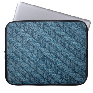 the texture of the knitted fabric, light blue colo laptop sleeve