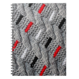 the texture of the knitted fabric with a striped p notebook