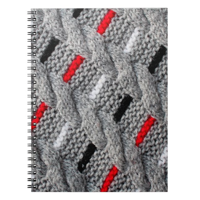 the texture of the knitted fabric with a striped p notebook (Front)