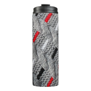 the texture of the knitted fabric with a striped p thermal tumbler