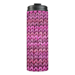 the texture of the knitted fabric with striped pat thermal tumbler