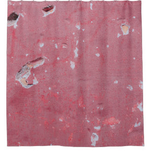 The texture of the old wall with scratches, cracks shower curtain