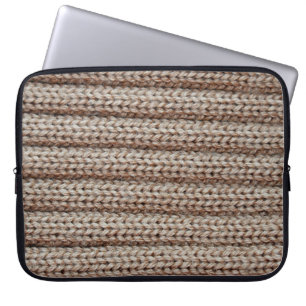 the texture of the plain knitted fabric , brown laptop sleeve