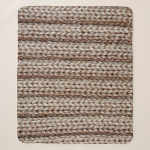 the texture of the plain knitted fabric , brown sherpa blanket
