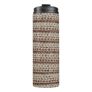the texture of the plain knitted fabric , brown thermal tumbler