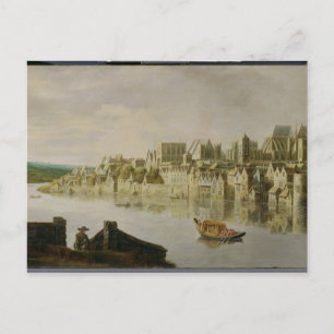 The Thames at Westminster Stairs, c.1630 (oil on p Postcard