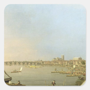 The Thames from the Terrace of Somerset House, loo Square Sticker